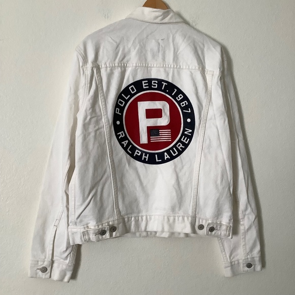 New Polo Ralph Lauren White OC Jacket Size L/G